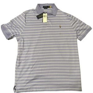 Polo Ralph Lauren Soft Cotton Polo Shirt‎ Mens XL Sky Lavender White Classic